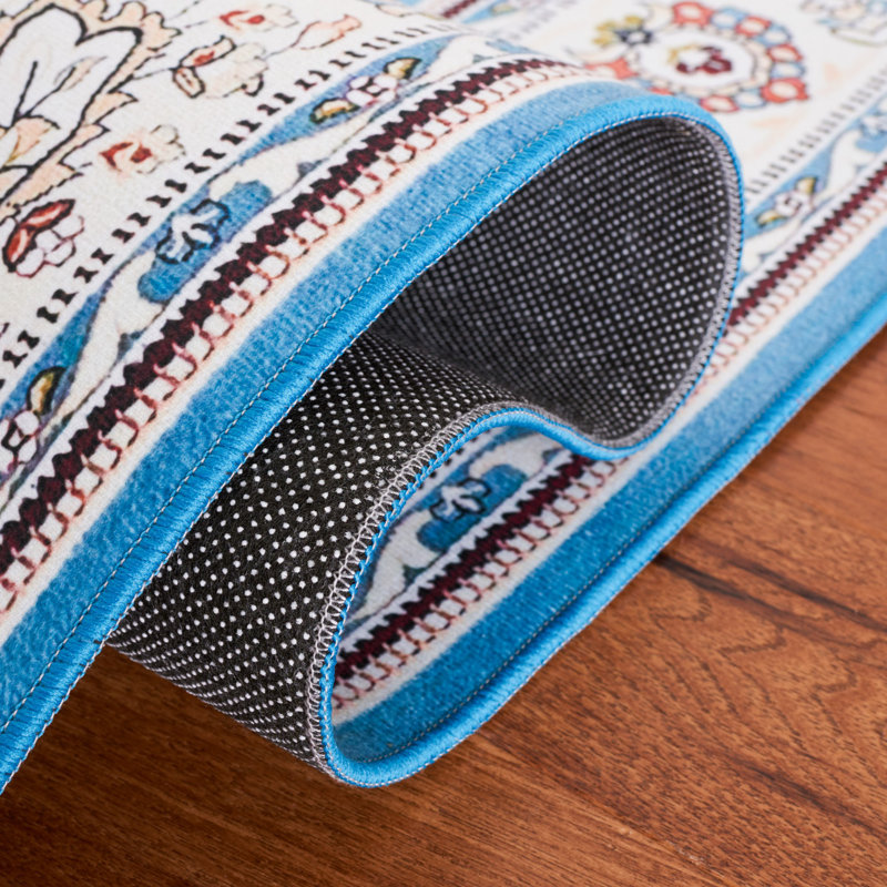 Tapis oriental turquoise / beige, Rectangle de 5 pi x 8 pi