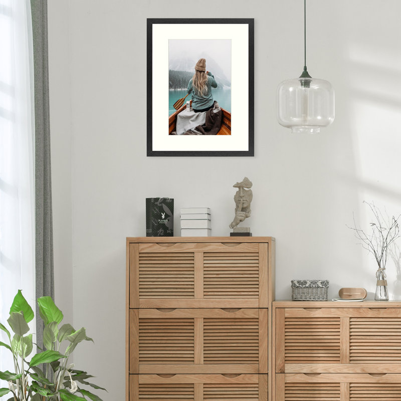 Cadre photo Nickolas Classic avec passe-partout ivoire, 12 po x 16 po, Noir