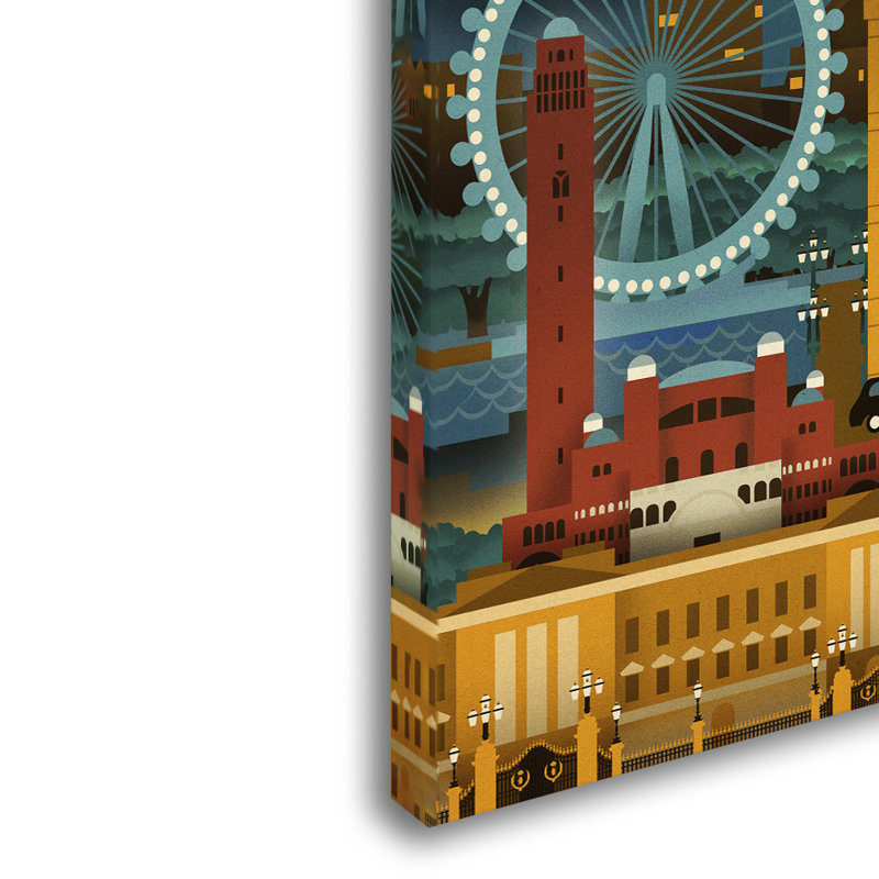 Publicité rétro sur toile Kadey «London», H 32 po x l 22 po x P 2 po