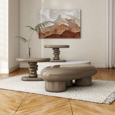 Jahmaal 3-Piece Glossy Coffee Table Set