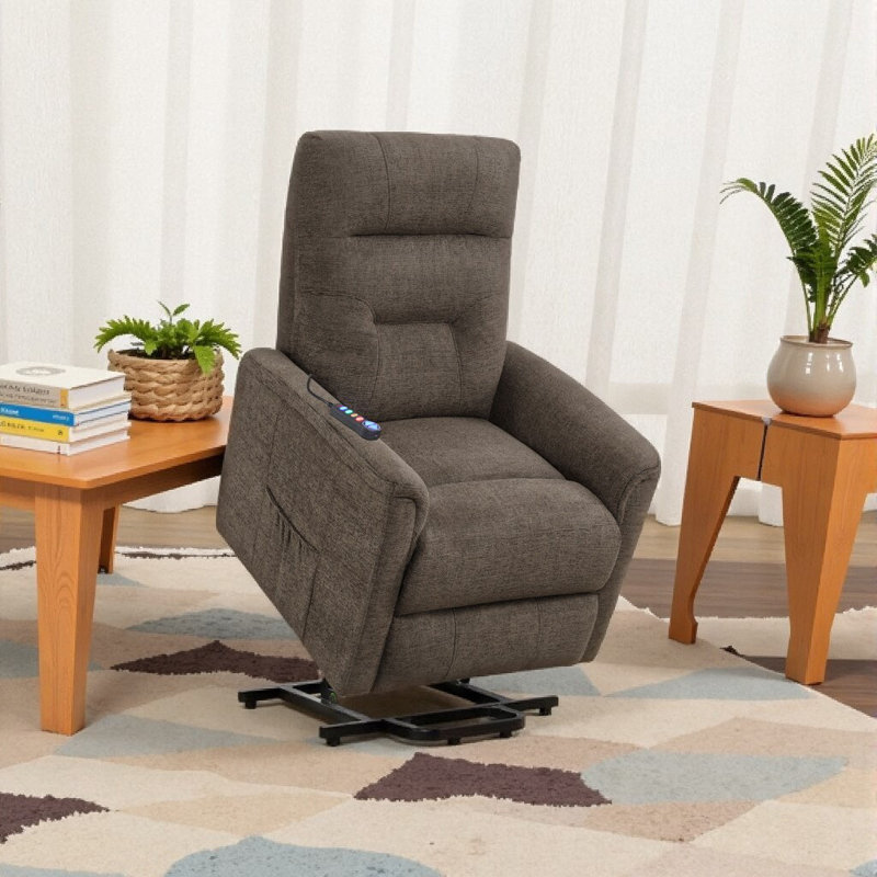 Fauteuil inclinable Premium Power Lift - Fonctions avancées de massage et de chaleur avec chargement USB, Brun