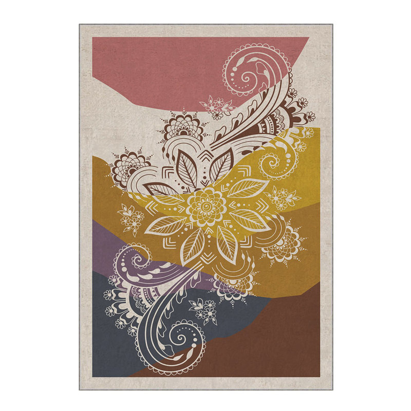 Soft Woven Area Rug, 100% Polyester, 31.5 x 55.1 inches | 740 g/m², Non-Slip Felt Dot Underside, Machine Washable | Low Pile Height: 0.16 inches, Perfect for Living Room, Bedroom, and Dining Areas