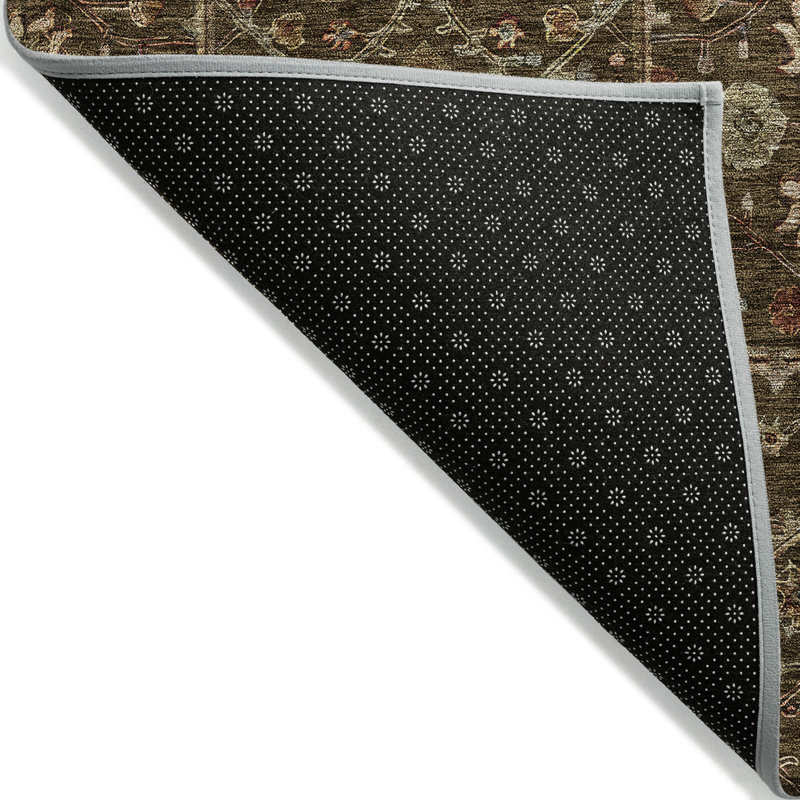 Chocolate Flat Woven Rectangular Washable Synthetic Area Rug