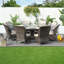 Natascha 8 - Person Wicker Patio Dining Set with Round Table , Cushions Included-70106015