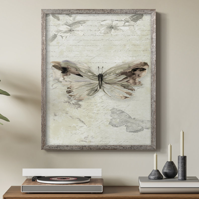 La Chanson du Papillon II, reproduction encadrée - bois massif, H 11 po x l 9 po