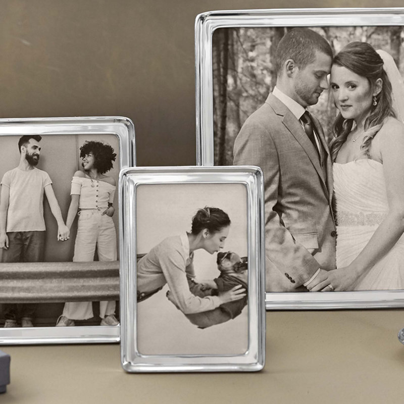 Silver Metal Beveled Picture Frame, 4" x 6"
