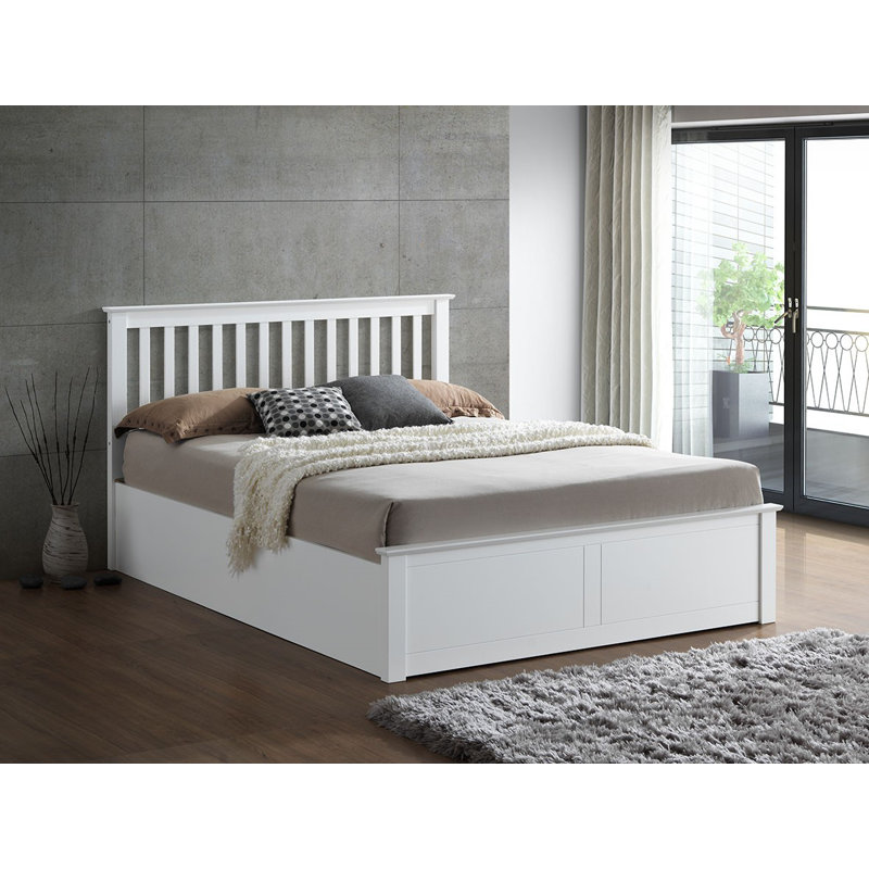Dierker Ottoman Bed, White, Small Double (4')