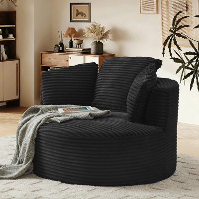 Fauteuil rond en velours côtelé Corduroy
