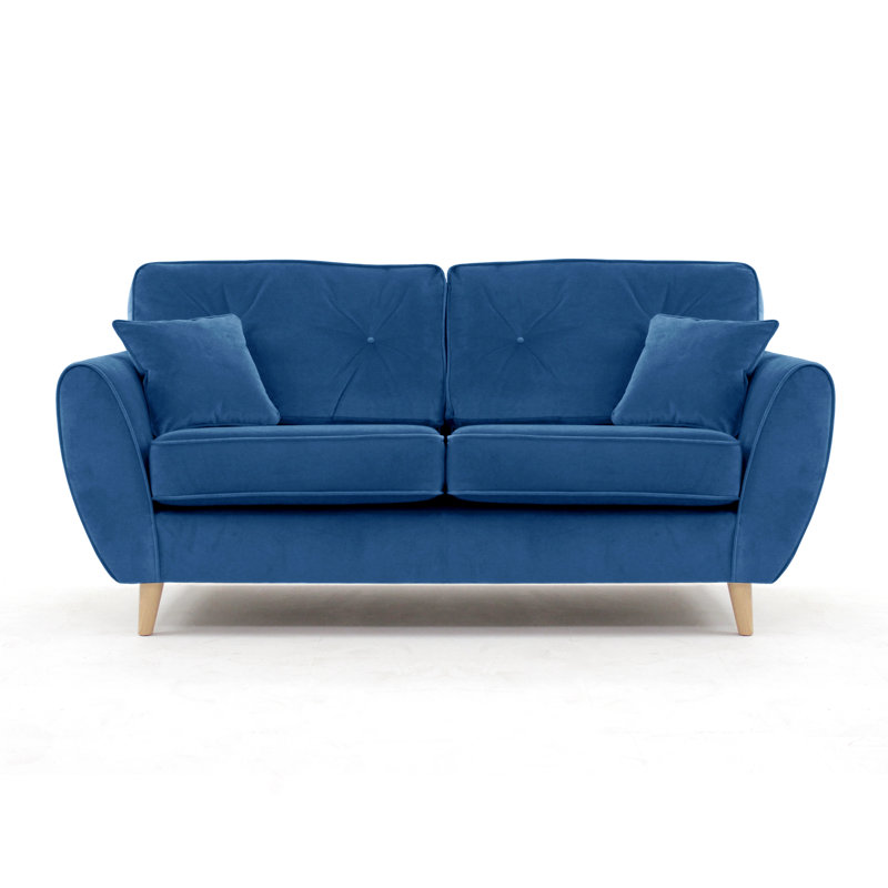 Rafe 3 Seater Velvet Sofa, Electric Blue Velvet