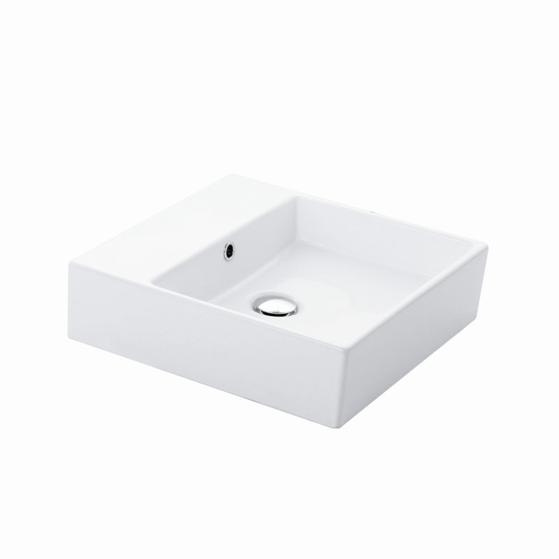 Unlimited 18.3'' L Bathroom Sink, Glossy White, No Hole