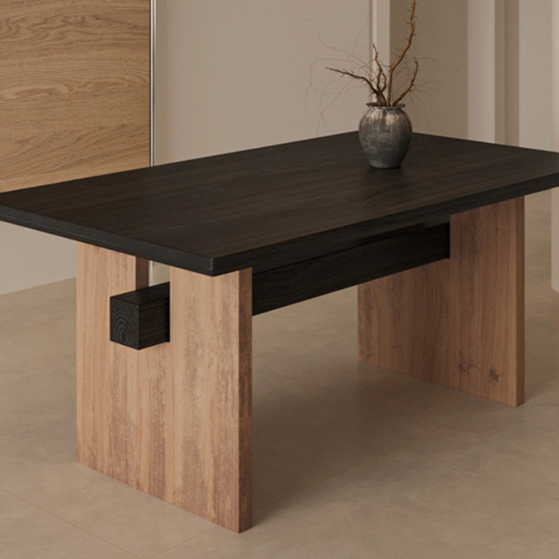 Table de salle à manger élégante en bois massif rétro, H 29,52 po x L 78,74 po x l 31,49 po