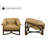 Rod 33''W Full-Grain Leather Upholstered Armchair Leisure Lounge Chair with Ash Wood Base-765624139-745398735