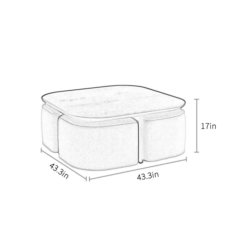 Minimalist creative design coffee table, Natural, Beige