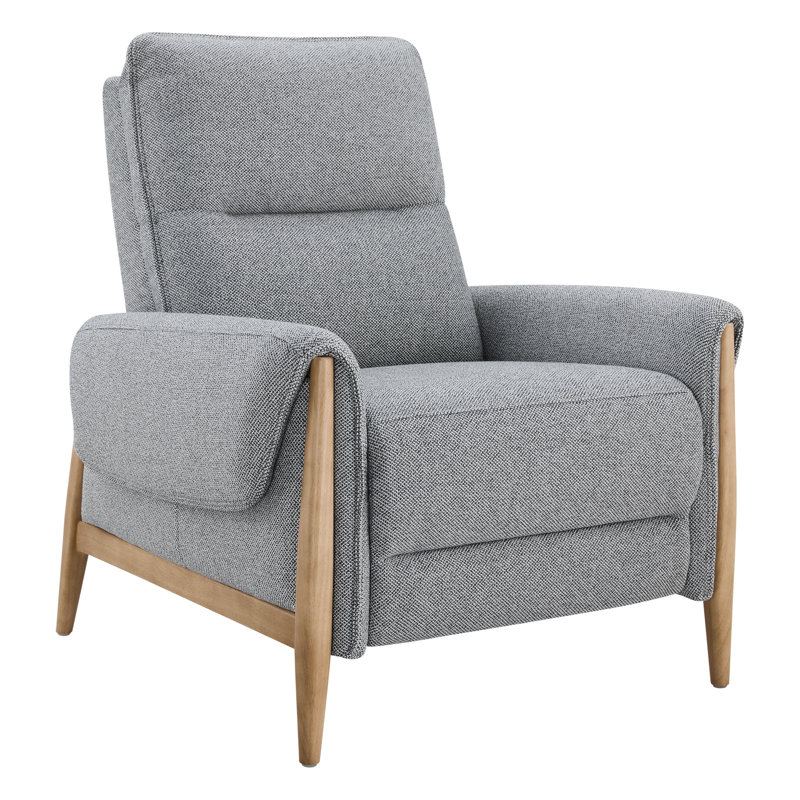 Fauteuil inclinable manuel rembourré Michelle, Mélange de polyester gris