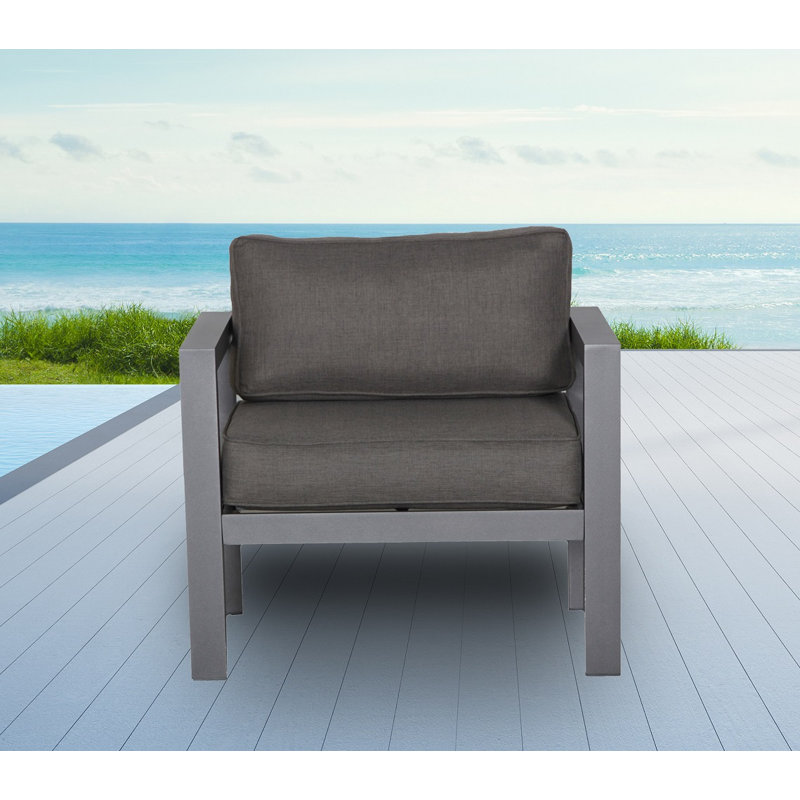 Chaise de terrasse avec coussins Aliyha