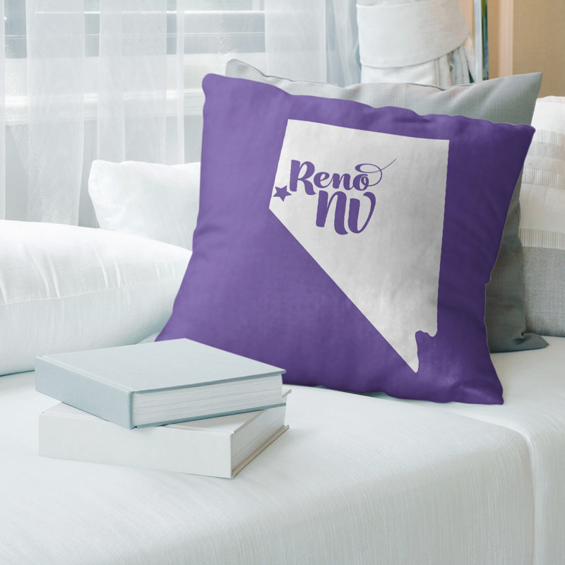 Coussin en lin nevada, Reno, 14 po x 14 po, Mauve