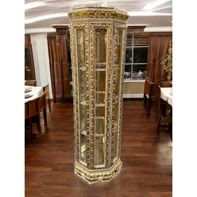 Solid Wood Lighted China Cabinet