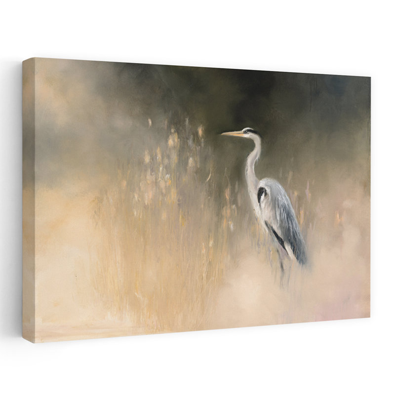 Aigrette pacifique, animal contemporain, or noir, brun, H 24 po x l 16 po