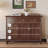 Nut-brown Solid Wood Shoe Storage Bench-1956139110