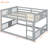 Gray Full Over Bunk Bed With - Solid Construction For Added Stability With And Guardrails-1741289380