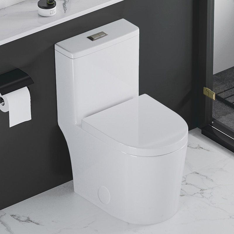 Toilette ronde une pièce à double chasse (siège inclus)