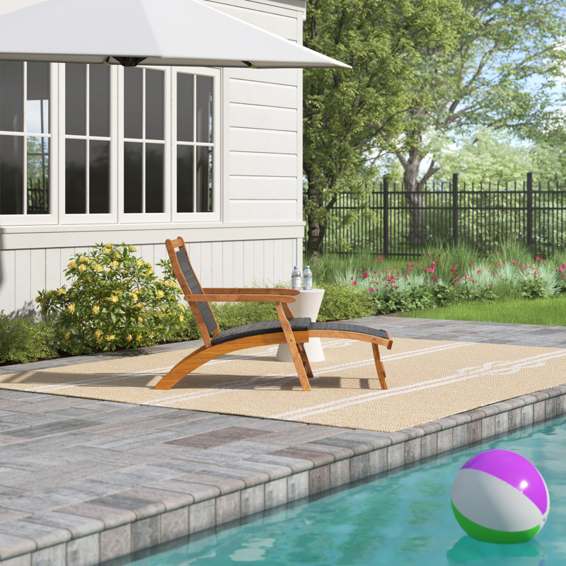 Chaise longue simple en acacia Artie, 1 pièce