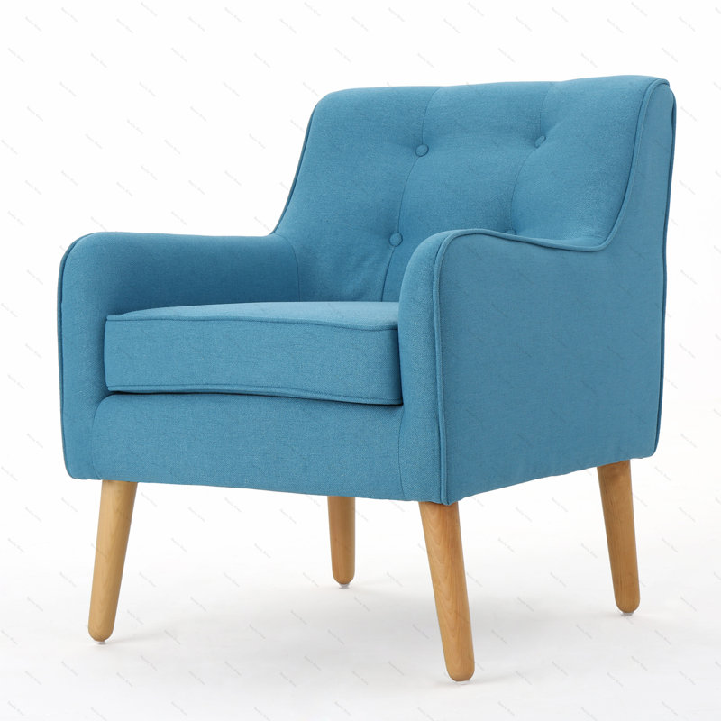 Alcide Tufted Armchair, Teal Fabric