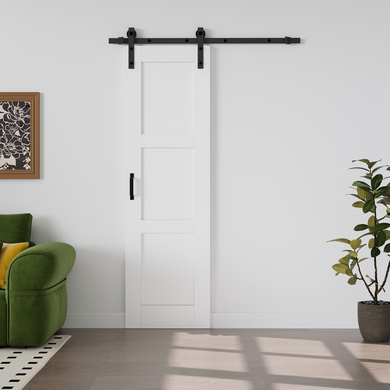 𝗣𝗿𝗲-𝗮𝘀𝘀𝗲𝗺𝗯𝗹𝗲𝗱 𝗗𝗼𝗼𝗿 𝗣𝗮𝗻𝗲𝗹, Porte de grange coulissante en bois manufacturé massif avec trousse de quincaillerie