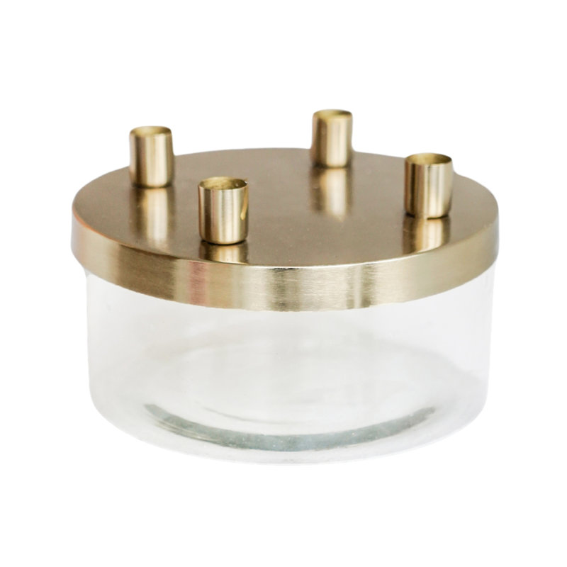 Glass Tabletop Candle Accessories, Gold