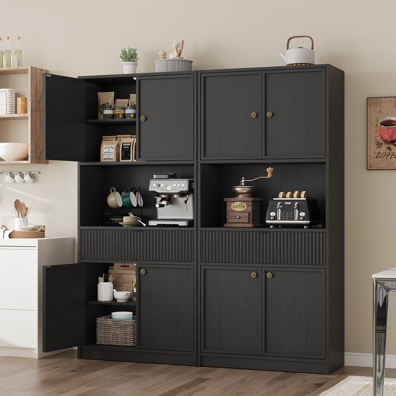 4 Door Wardrobe, Black