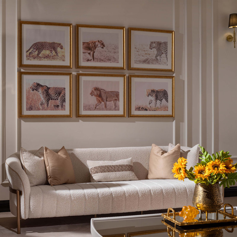 Lisbon Bouclé Sofa - Oyster/Matte Bronze