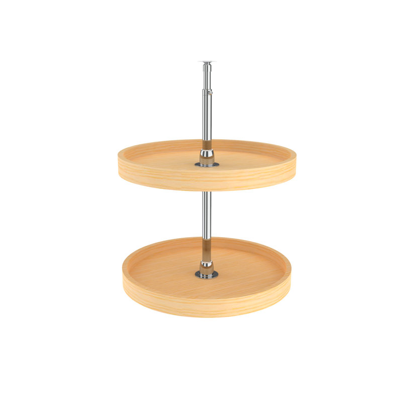 Wood Full-Circle 2-Shelf Lazy Susans for Corner Base Cabinets, 22.0" W