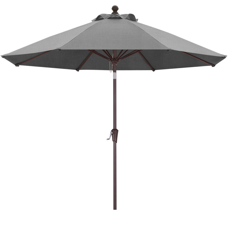 Parasol de marché en oléfine de 104 po avec inclinaison et manivelle, Gris Gotham
