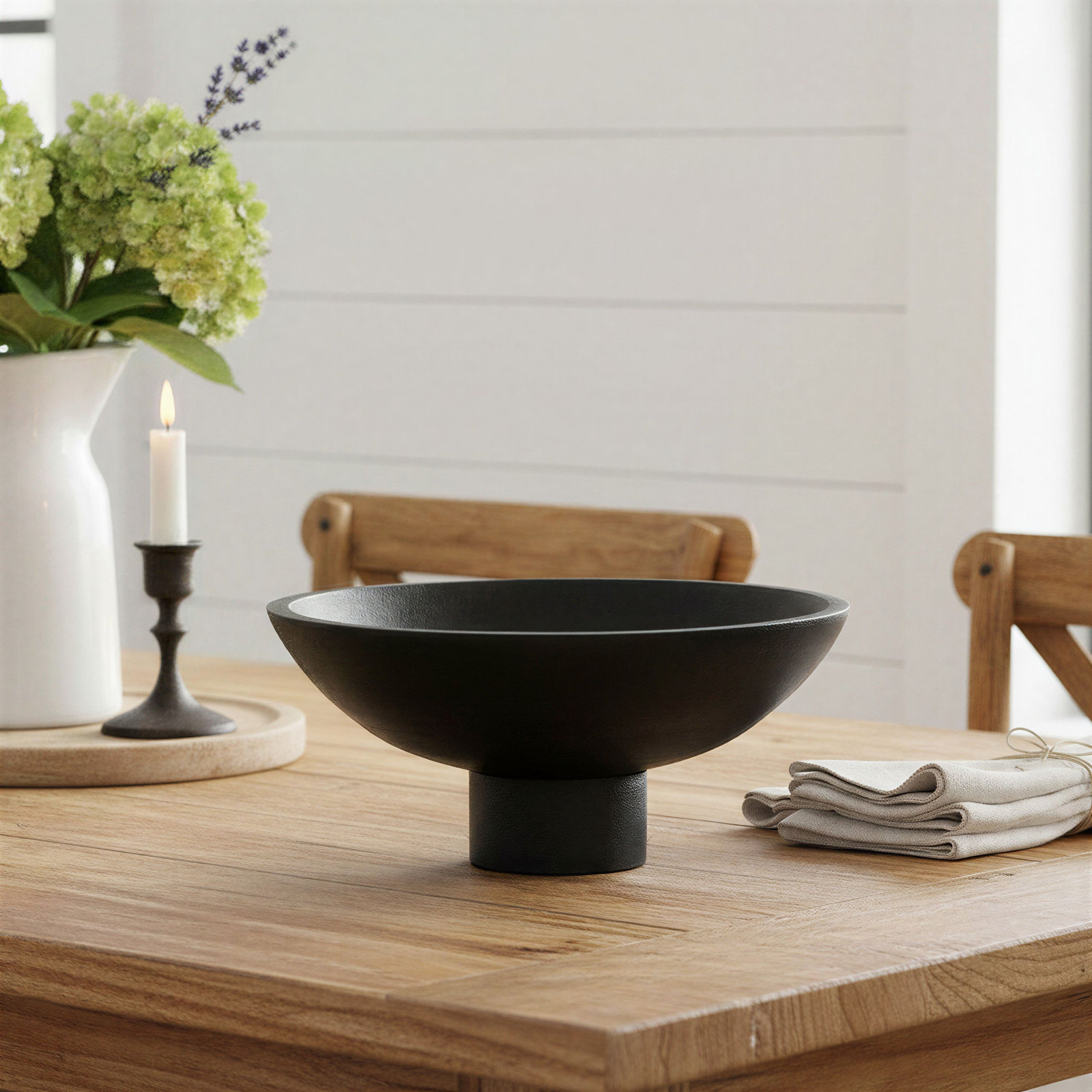 Allyce Mango wood footed bowl, Black
