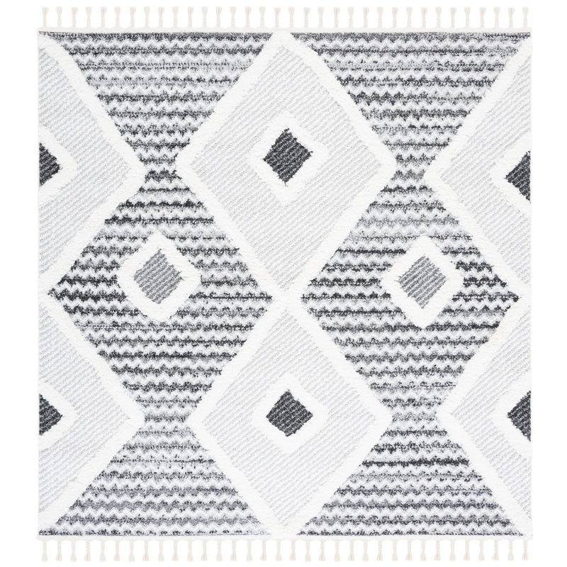 Tapis performance à poils longs style marocain, Carré 6 pi 7 po