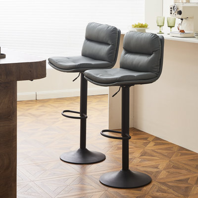 Selah Swivel Upholstered Adjustable Height Counter Stool with Metal Frame