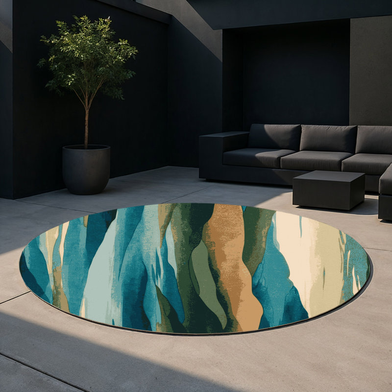 Tapis intérieur et extérieur Horizon Drift, Rond 5 pi