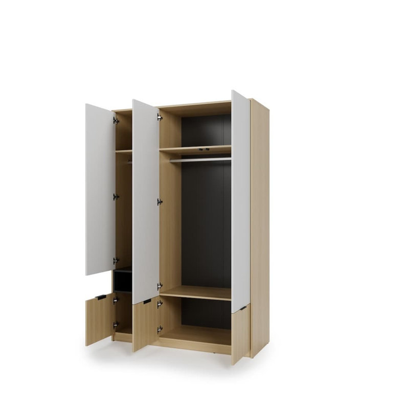 Bethony White and Oak Copenhagen Wardrobe 140cm