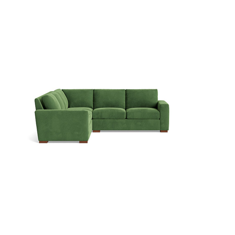 Couch Potato Sectional, Performance Velvet - Ivy, Left Hand Facing