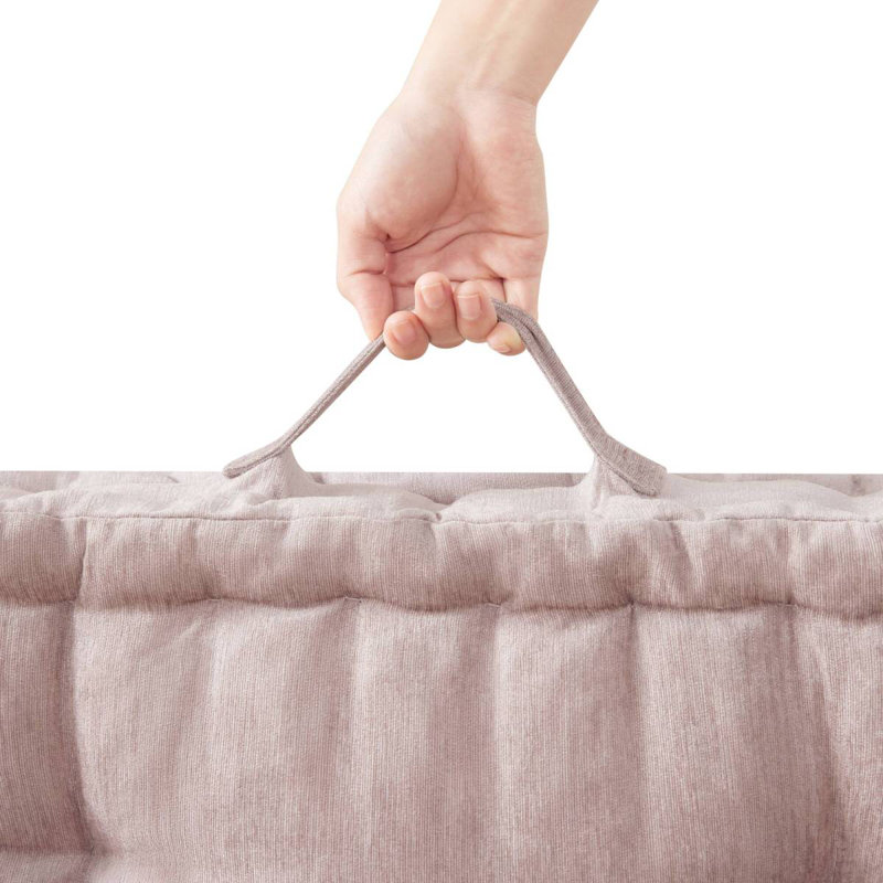 Coussin de sol carré en poly chenille 24 po x 24 po, Blush