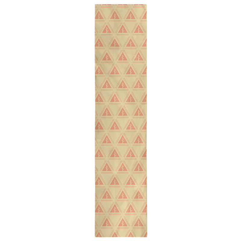 Chemin de table d’arbre minimaliste classic Barbra, 16 po x 90 po, Jaune clair / orange