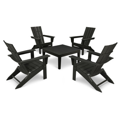 POLYWOOD Quattro Folding Chair 5-Piece Conversation Set