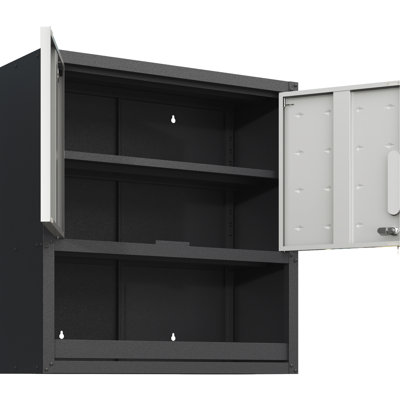 Metal Cabinet For Various Uses. With Locking Door And Shelf. For Garage, Warehouse, Office With Door. Office. Electrostatic Powder Coated Finish
