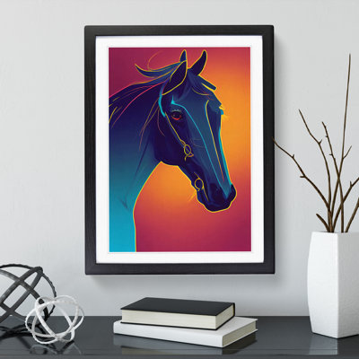 Neon Horse - Single Picture Frame Print