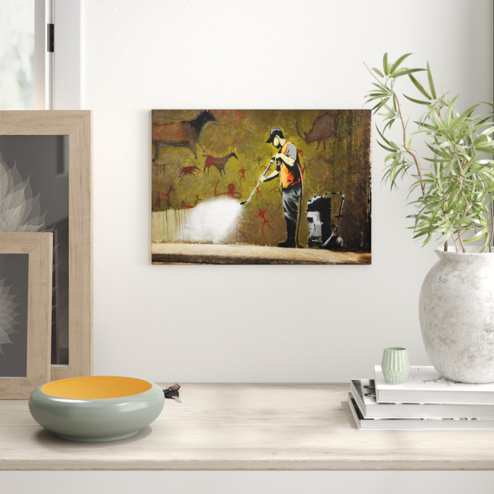 Banksy Street Cleanup Graffiti Wall Art - Frameless Print