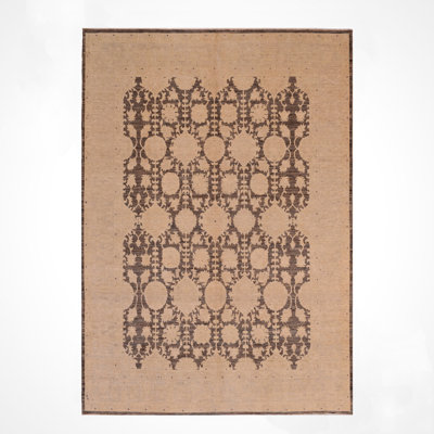 Tapis en laine et coton crème noué à la main Original Original