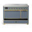 Majestic III Series 48 Inch Induction Range with 6 Induction Elements in Antique White (Chrome Trim)-1345769248-1345769253