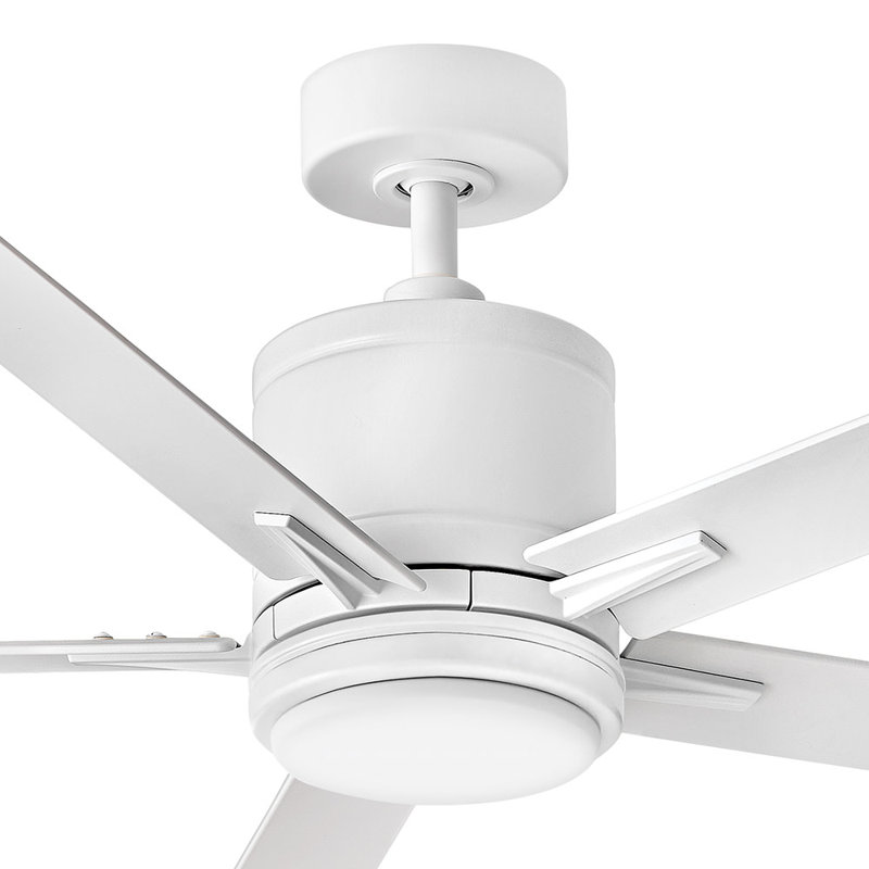 Ventilateur de plafond à DEL Hinkley Vail, Blanc, Blanc mat