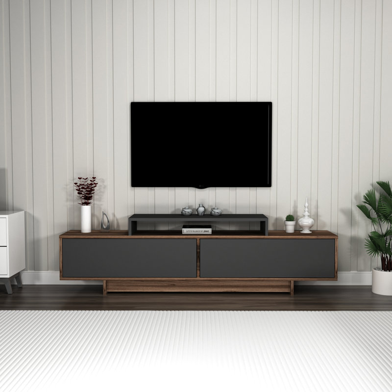 Damare TV Stand, Light Walnut/Anthracite