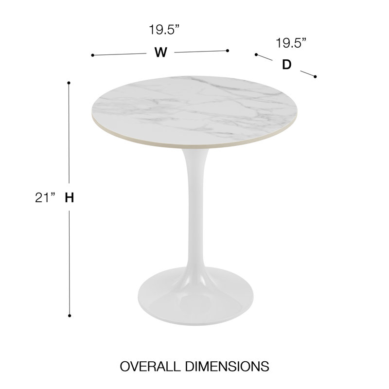 Table d'appoint Flow avec plateau en céramique blanche ultrabrillante et base ultrabrillante, Blanc